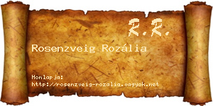 Rosenzveig Rozália névjegykártya